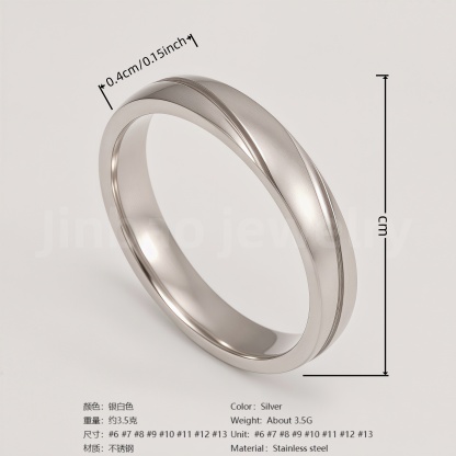 Classic Plain - band Stainless Steel Unisex Ring-JinBaoJewerly