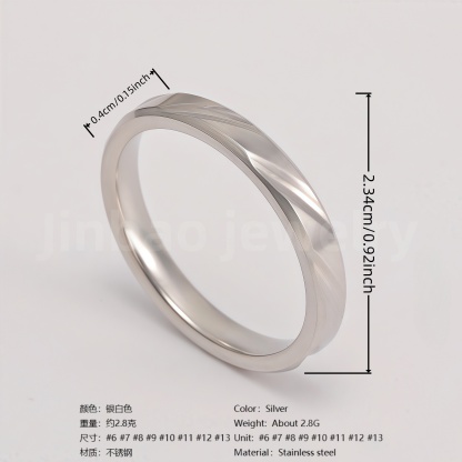 Classic Plain - band Stainless Steel Unisex Ring-JinBaoJewerly