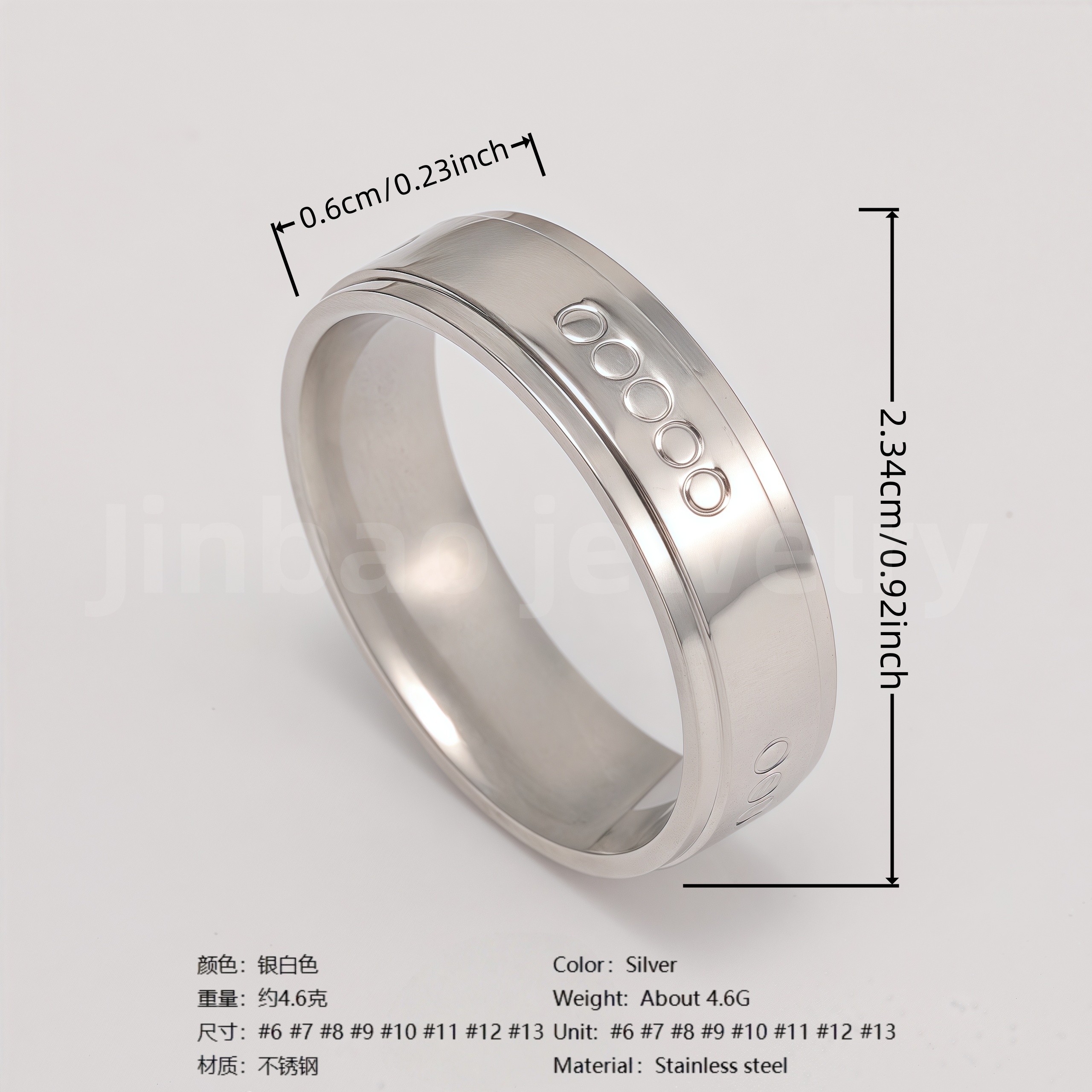Classic Plain - band Stainless Steel Unisex Ring-JinBaoJewerly