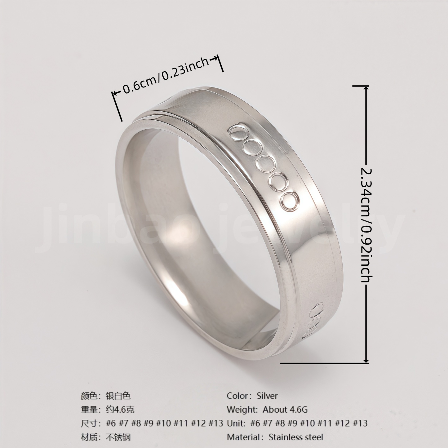 Classic Plain - band Stainless Steel Unisex Ring-JinBaoJewerly