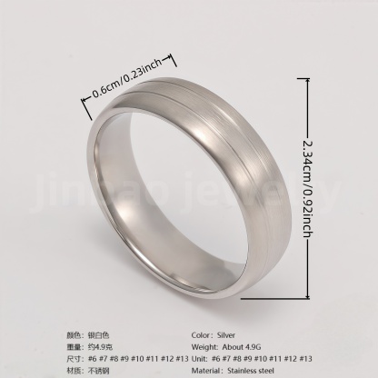 Classic Plain - band Stainless Steel Unisex Ring-JinBaoJewerly