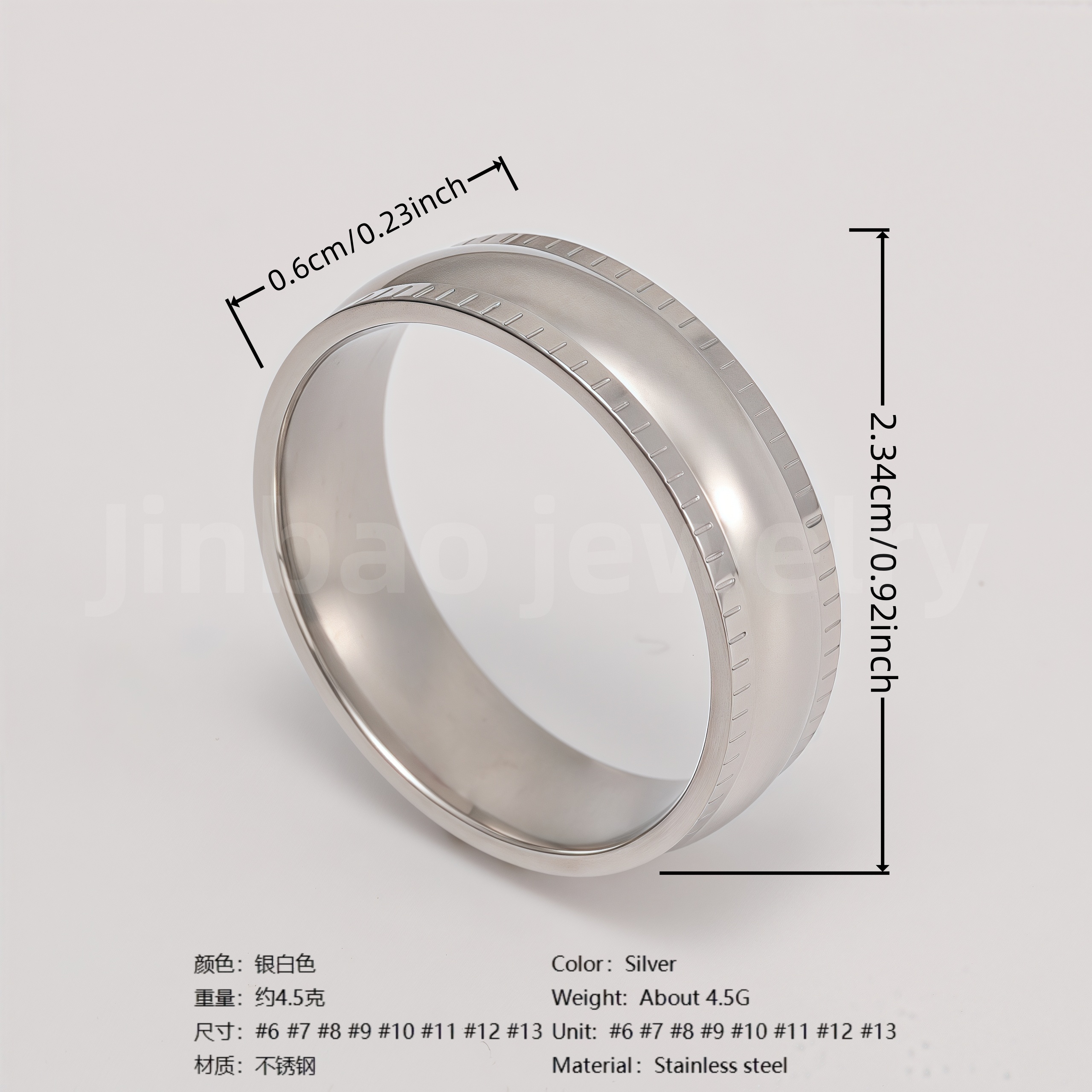 Classic Plain - band Stainless Steel Unisex Ring-JinBaoJewerly