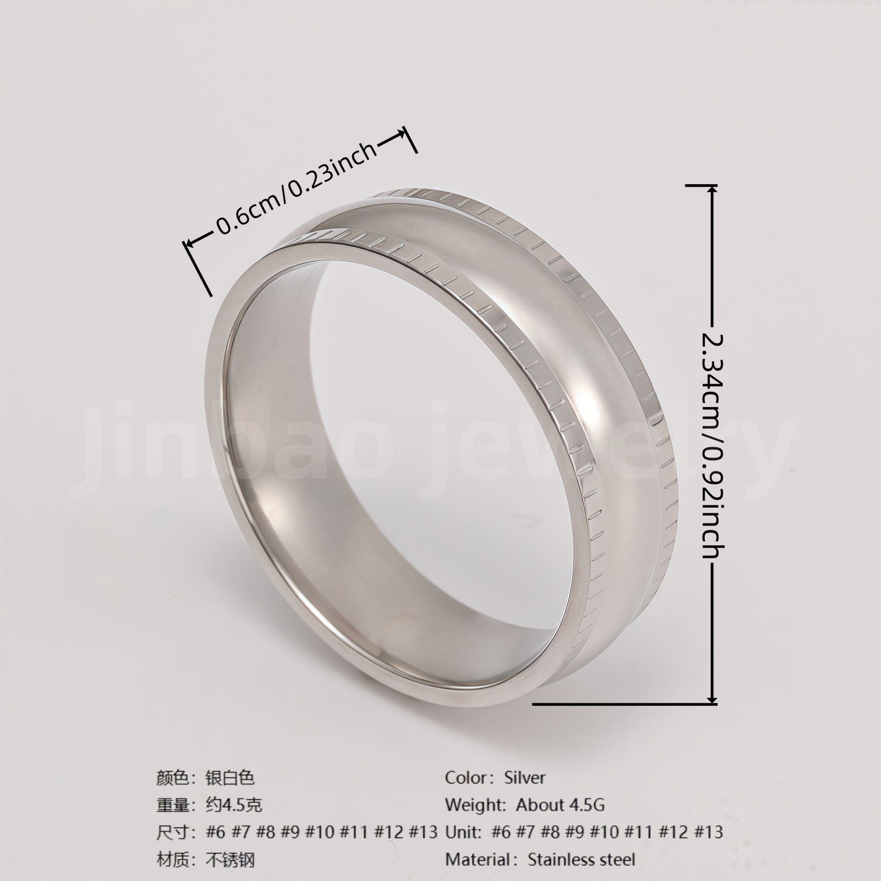 Classic Plain - band Stainless Steel Unisex Ring-JinBaoJewerly