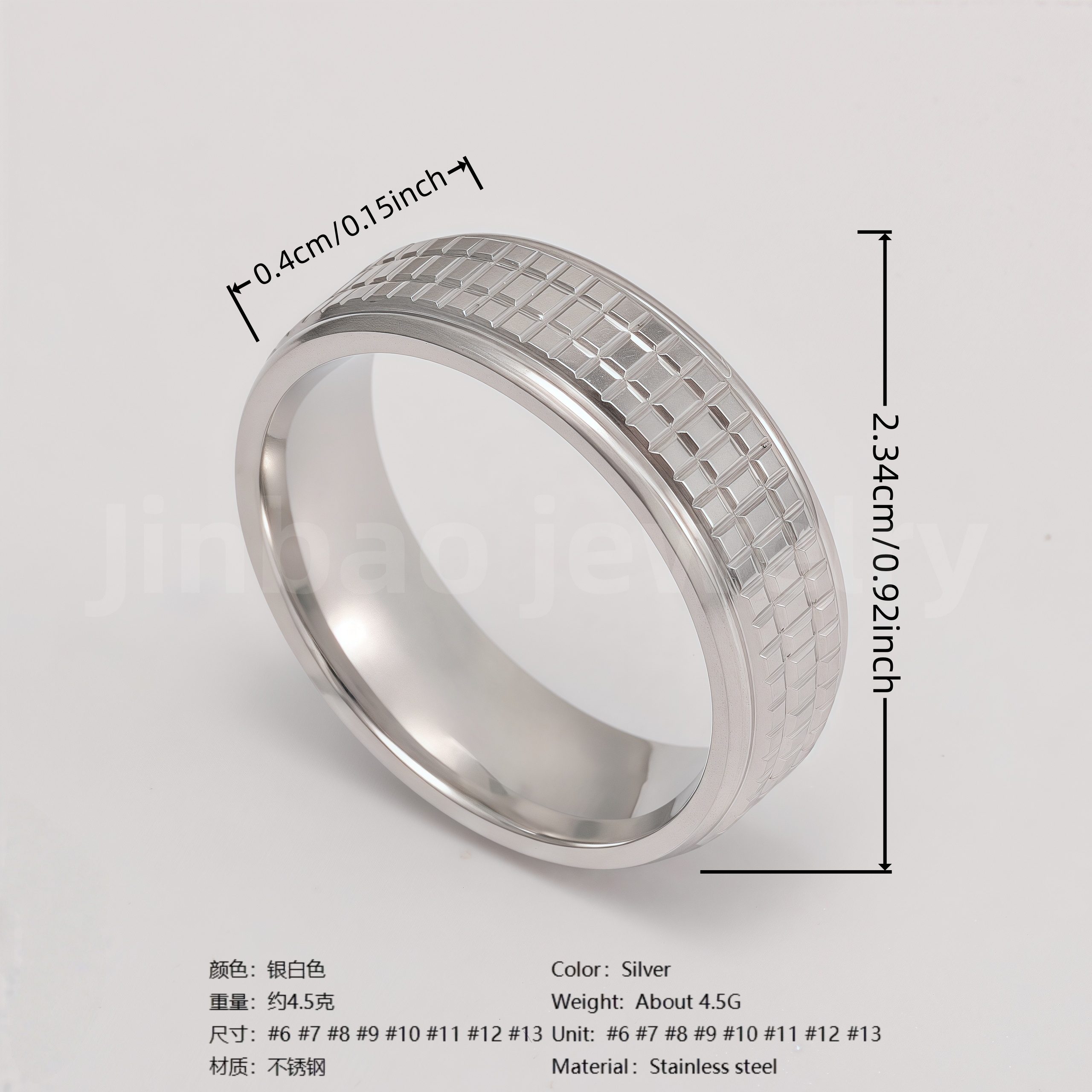 Classic Plain - band Stainless Steel Unisex Ring-JinBaoJewerly