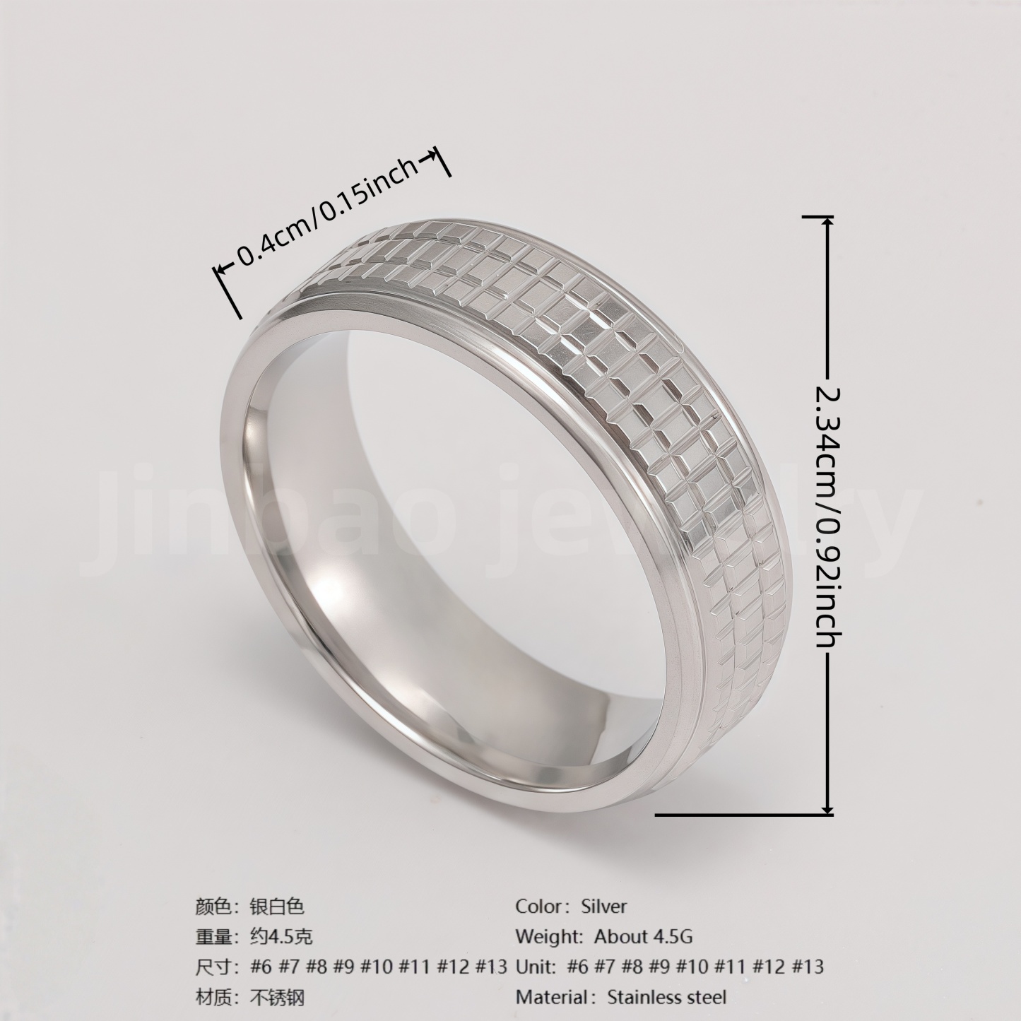 Classic Plain - band Stainless Steel Unisex Ring-JinBaoJewerly