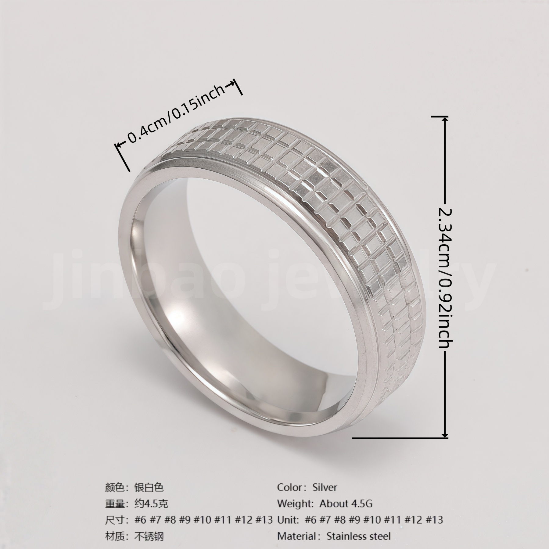 Classic Plain - band Stainless Steel Unisex Ring-JinBaoJewerly