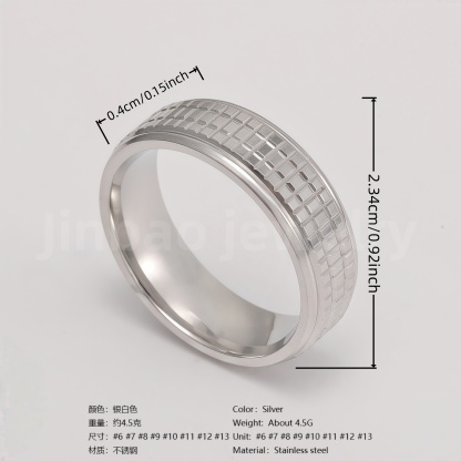Classic Plain - band Stainless Steel Unisex Ring-JinBaoJewerly