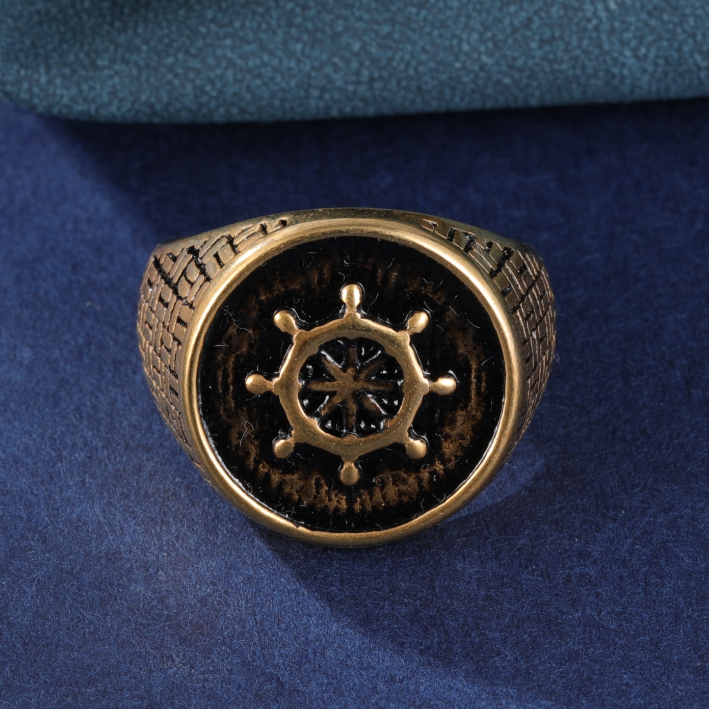 Vintage Rudder Design Stainless Steel Men's Ring丨G00795J-JinBaoJewerly