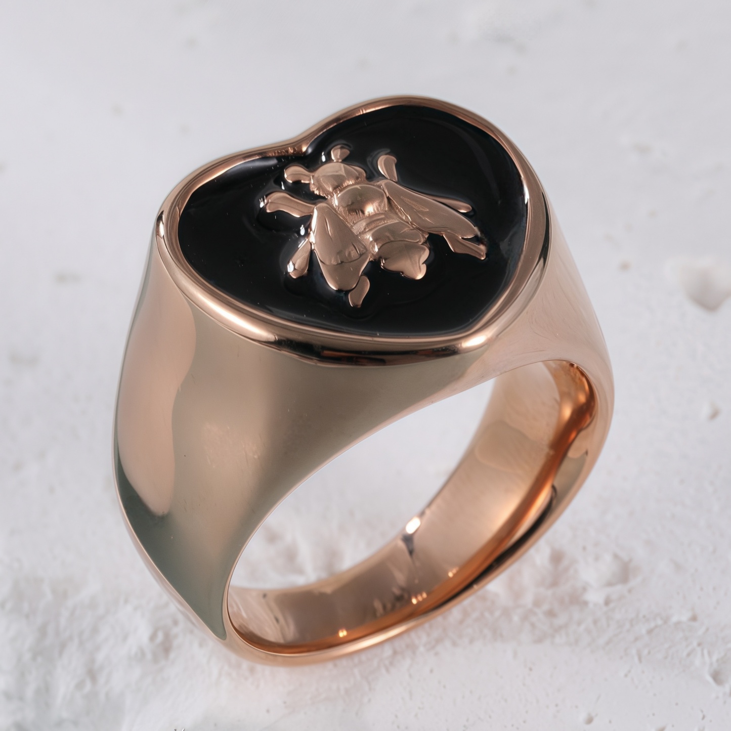 Vintage Insect Pattern Rose Hip Hop Gold Stainless Steel Ring | K07101-JinBaoJewerly