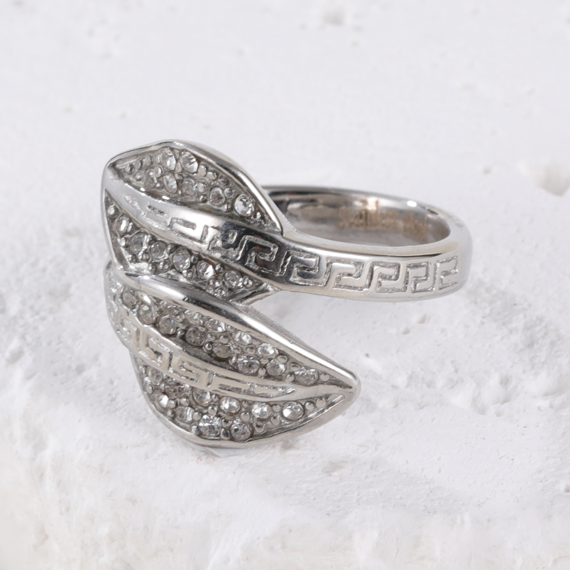 Leaf Shape Diamond Stainless Steel Women's Ring丨G003153-JinBaoJewerly