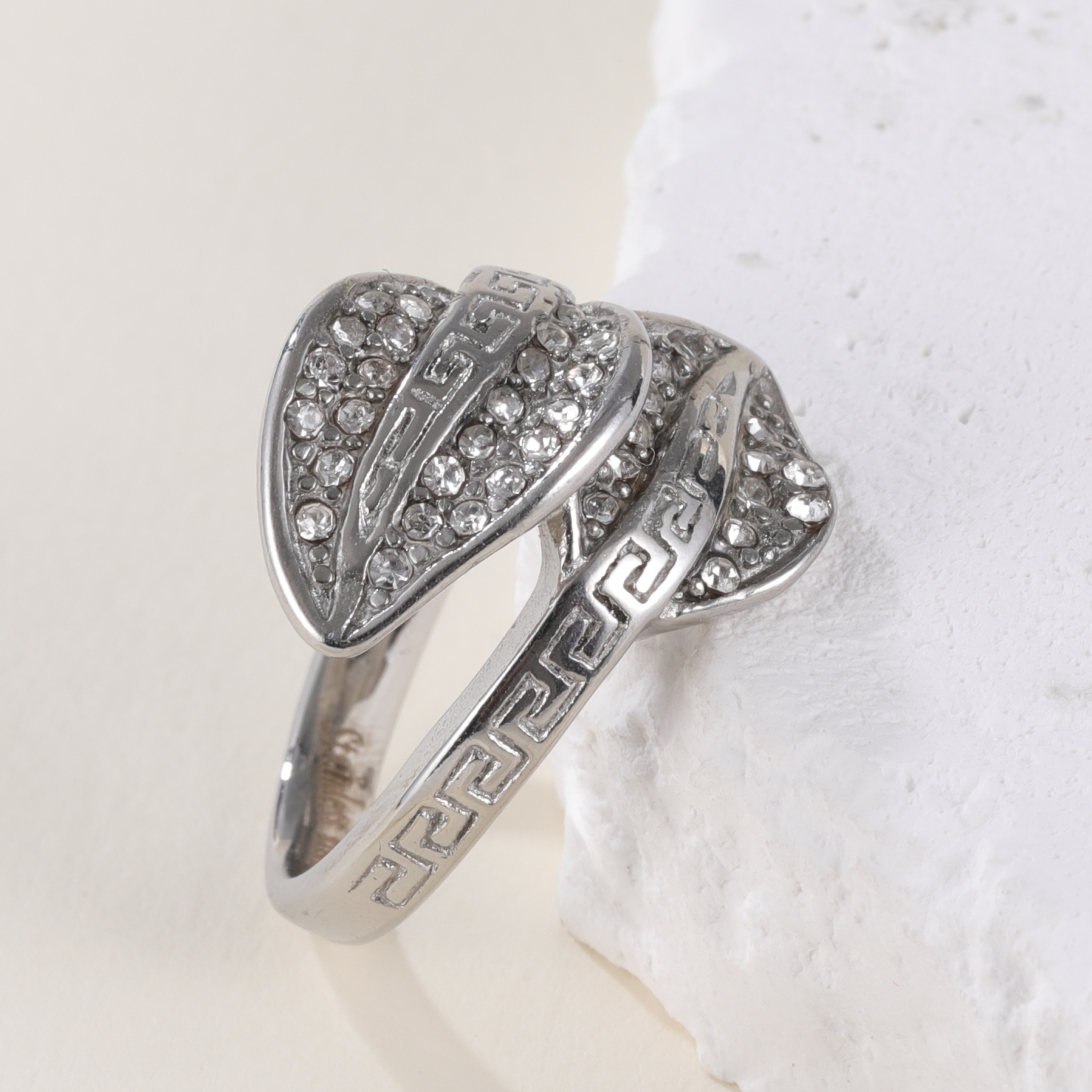 Leaf Shape Diamond Stainless Steel Women's Ring丨G003153-JinBaoJewerly