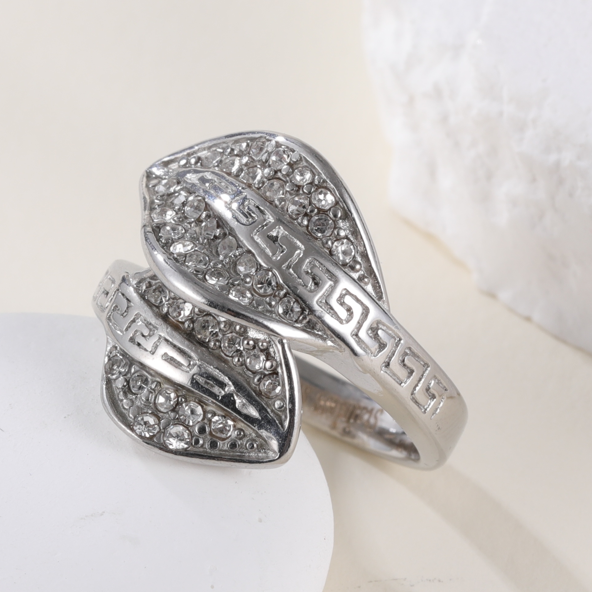 Leaf Shape Diamond Stainless Steel Women's Ring丨G003153-JinBaoJewerly