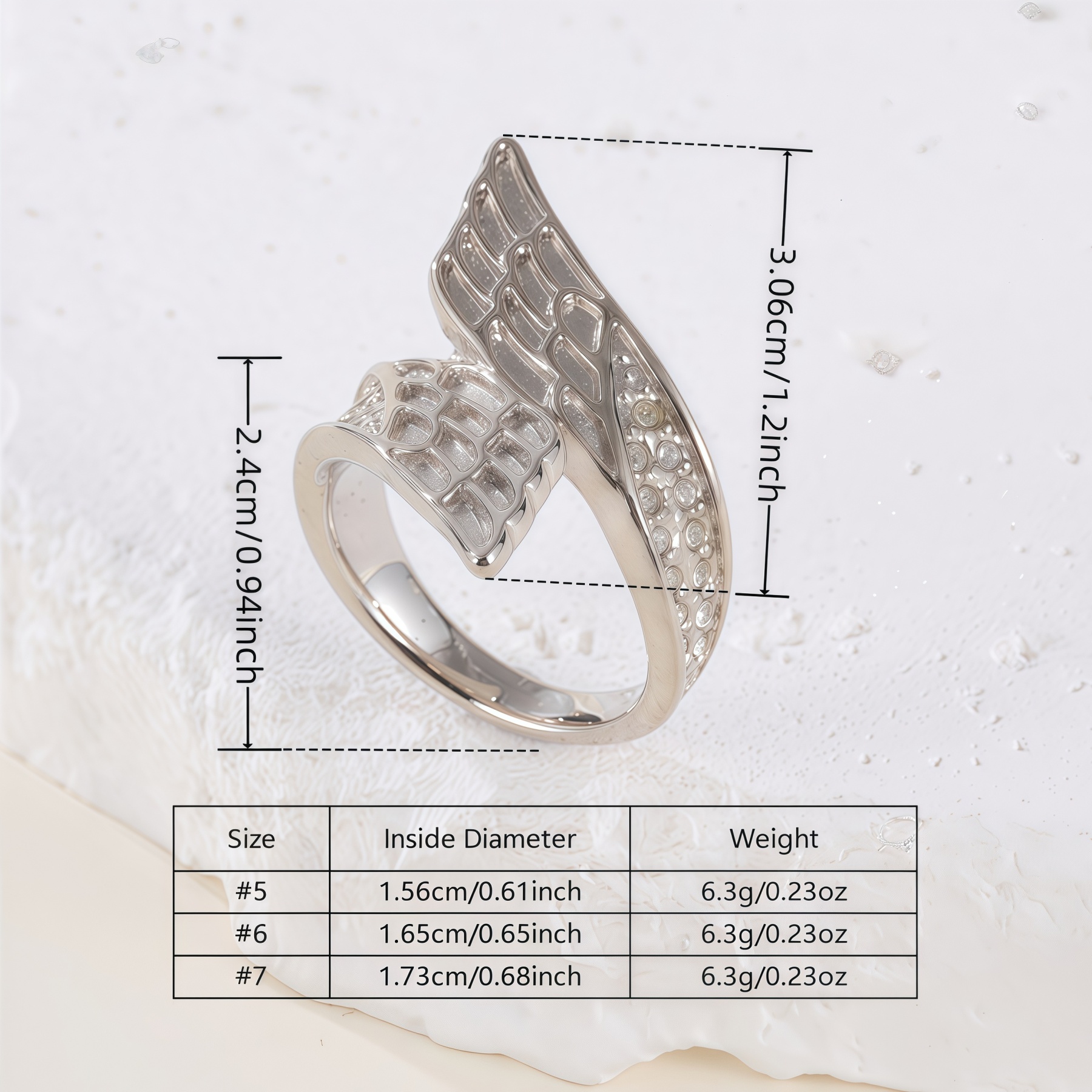 Creative Wing Diamond Unisex Stainless Steel Waterproof Ring丨K07154-JinBaoJewerly