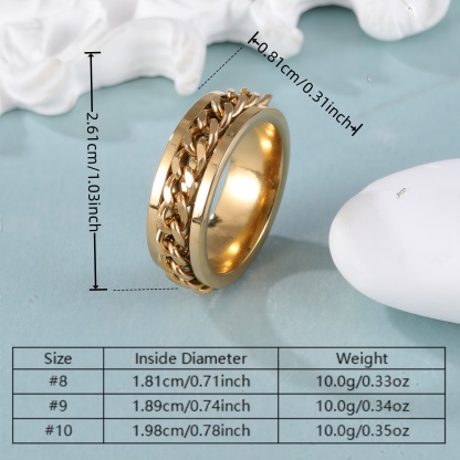 Fashionable Chain Pattern Unisex Stainless Steel Ring丨C0732-JinBaoJewerly