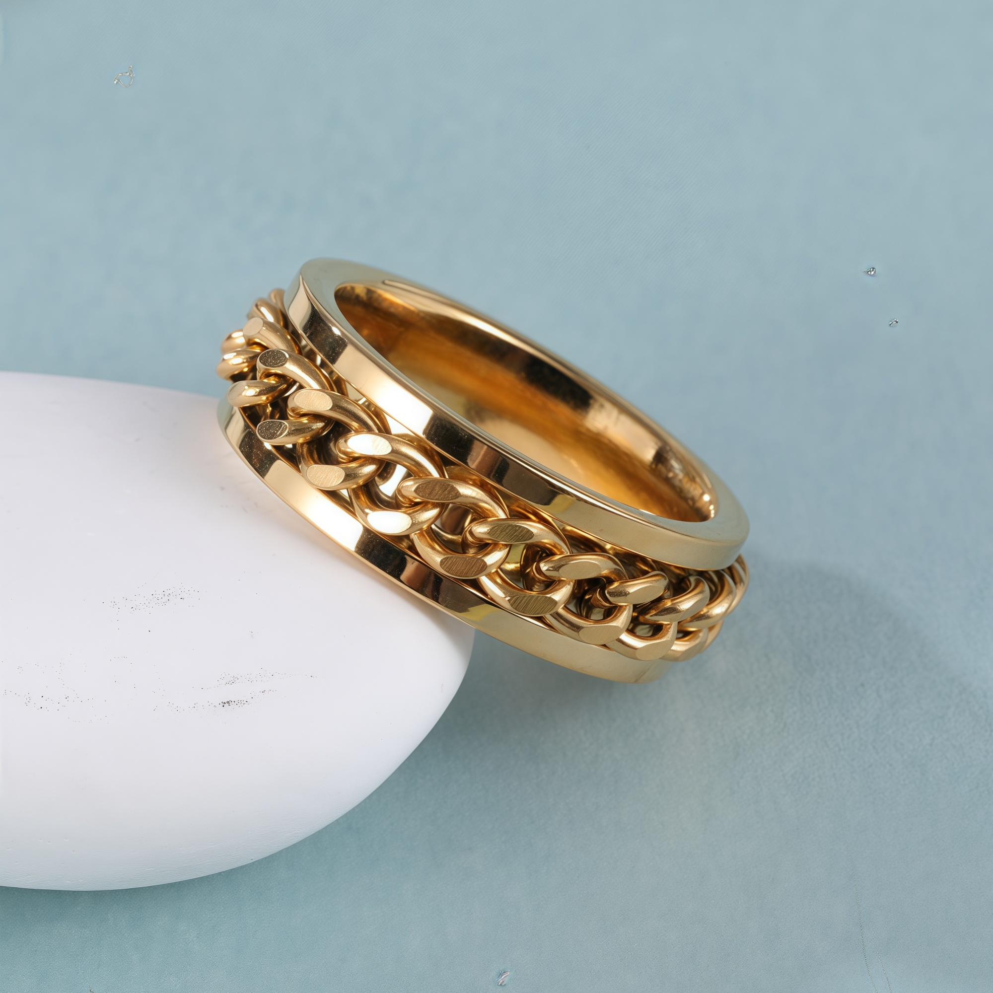 Fashionable Chain Pattern Unisex Stainless Steel Ring丨C0732-JinBaoJewerly