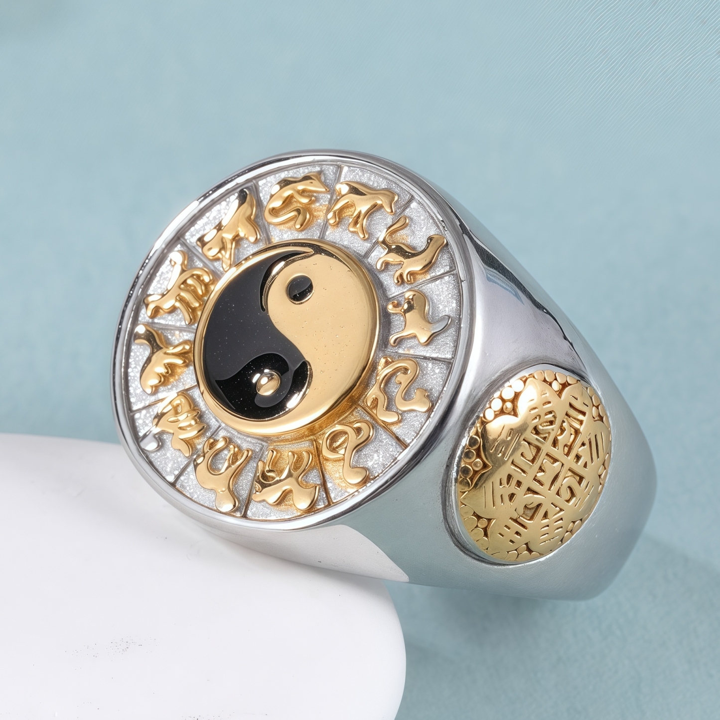 China Style Yin-Yang Tai Chi Design Stainless Steel Men's Ring丨A742J-JinBaoJewerly