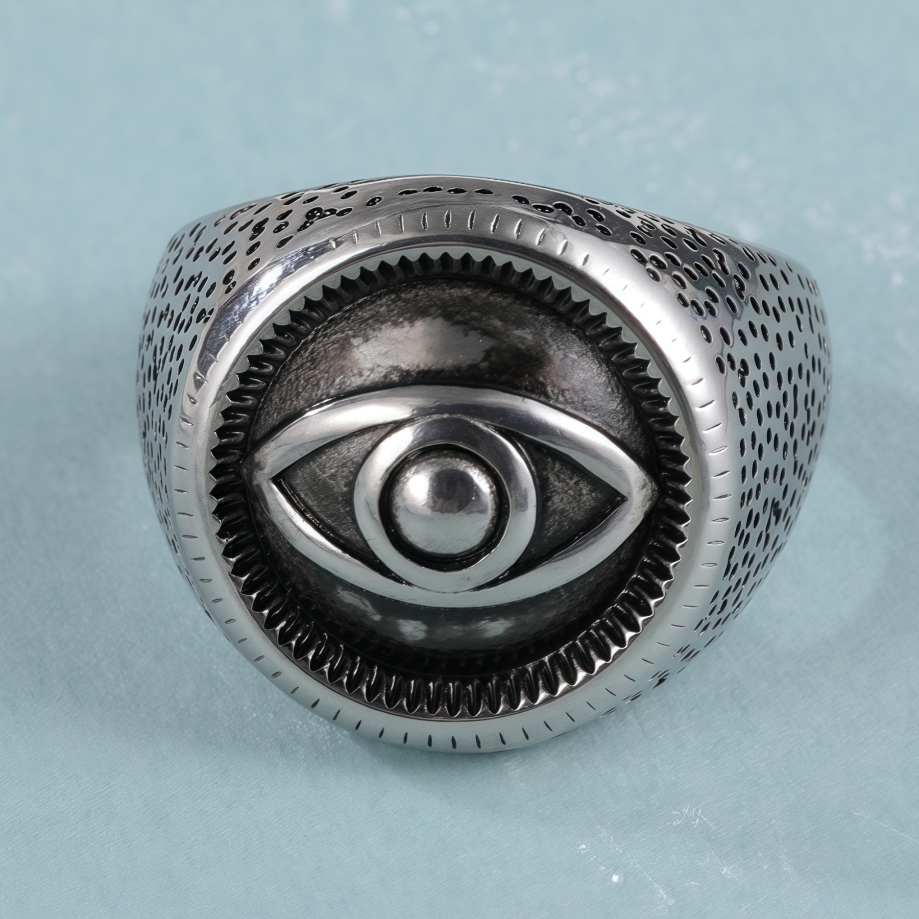 Unique Eye Design Punk Black Stainless Steel Men's Ring丨G00554G-JinBaoJewerly