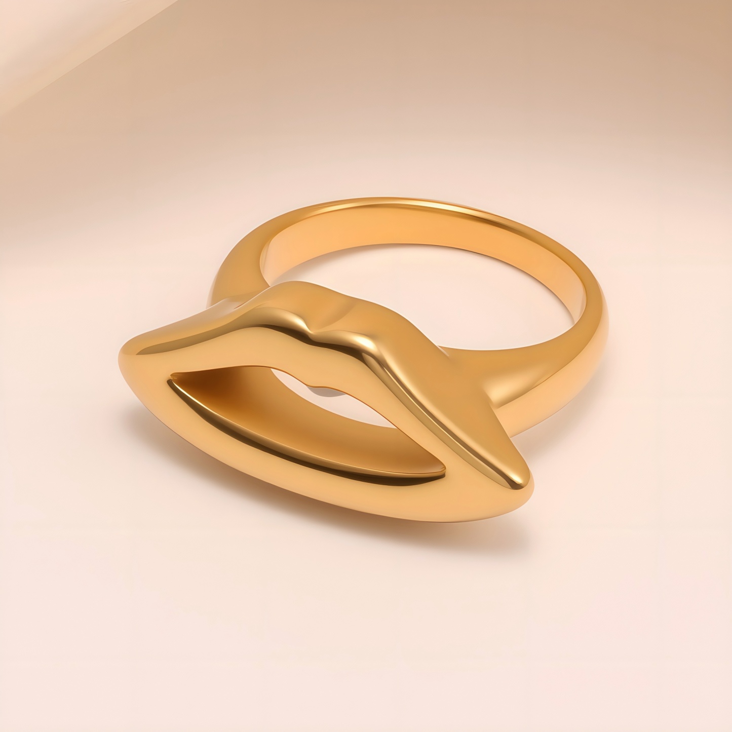 Stylish Style 3D Lip Stainless Steel Women's Ring丨G005467-JinBaoJewerly