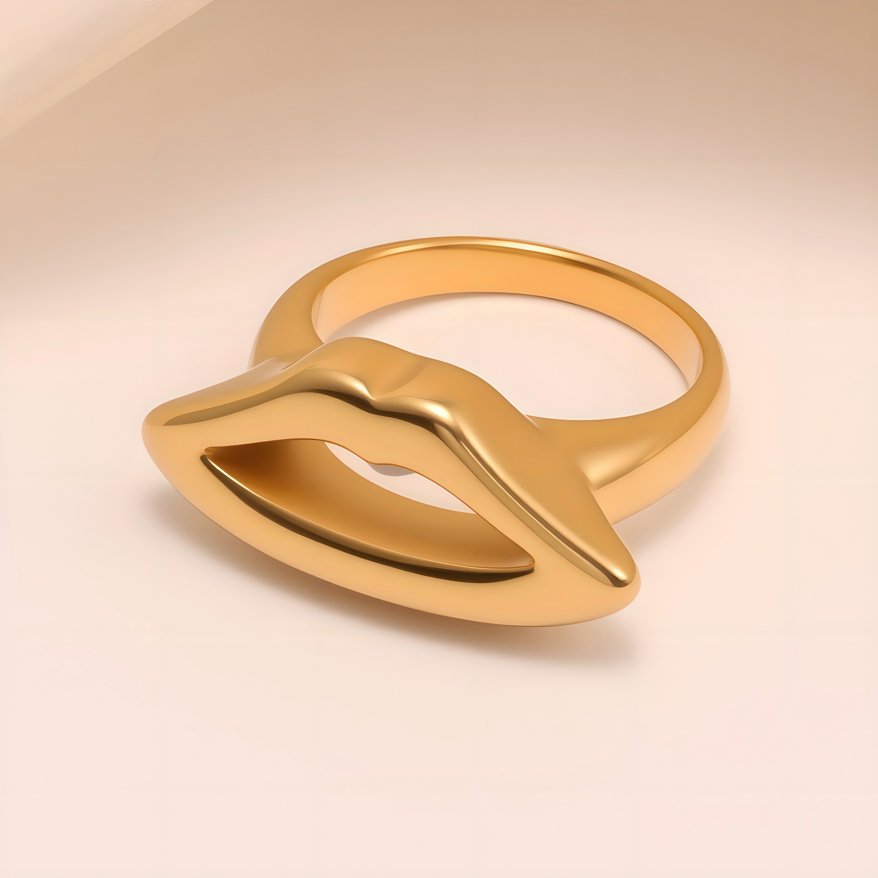 Stylish Style 3D Lip Stainless Steel Women's Ring丨G005467-JinBaoJewerly