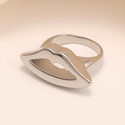 Stylish Style 3D Lip Stainless Steel Women's Ring丨G005467-JinBaoJewerly