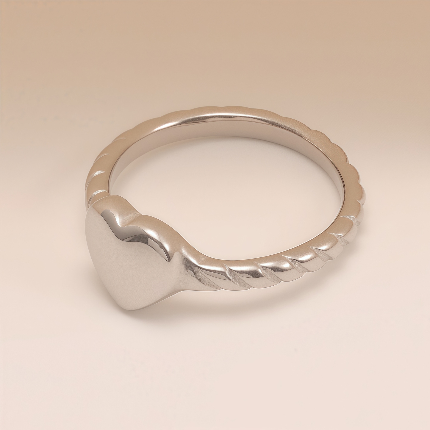 Twisted Pattern Heart Stainless Steel Couple Rings | N00528-JinBaoJewerly