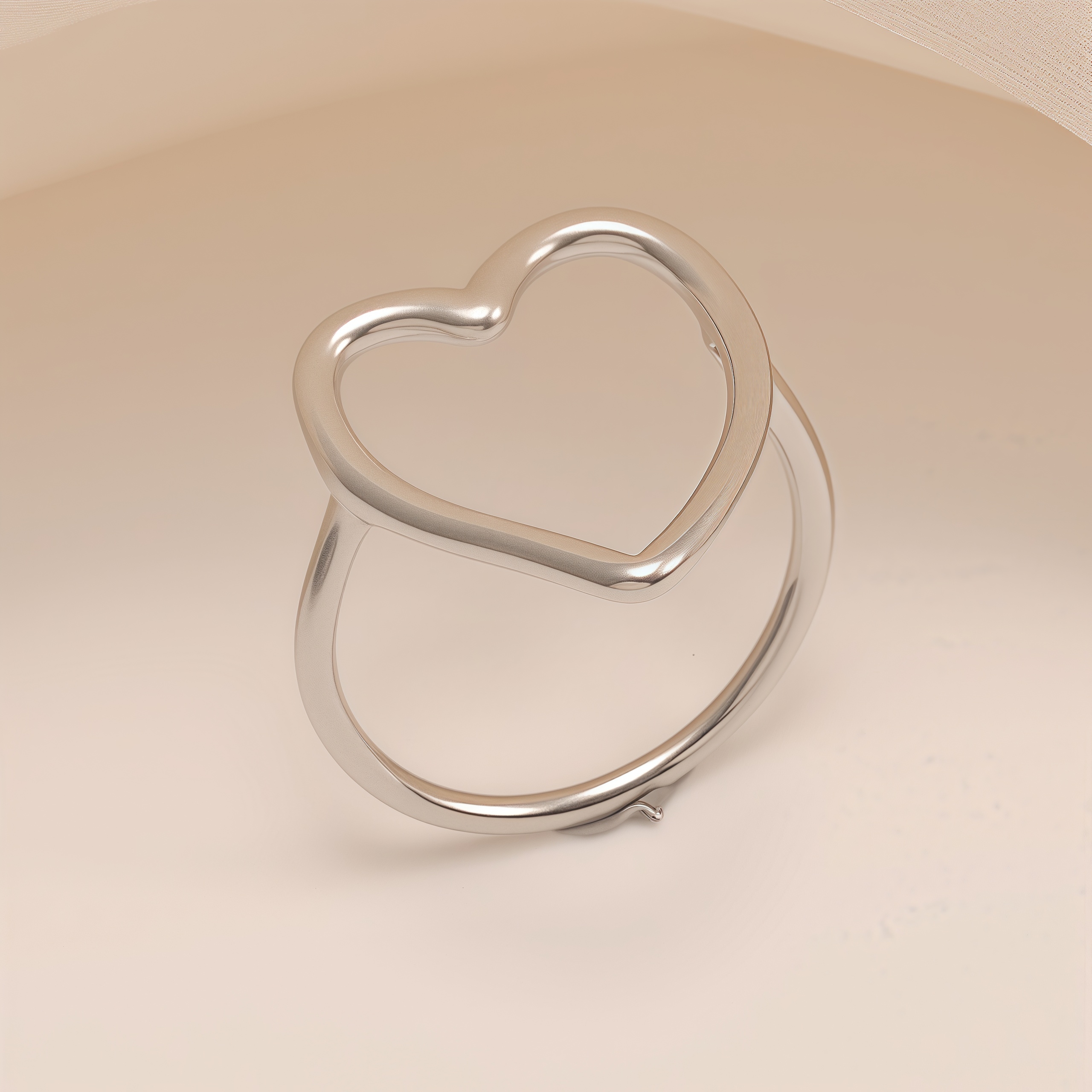 Minimalist Hollow Heart Ring, Daily Versatile Women's Ring | N00233-JinBaoJewerly
