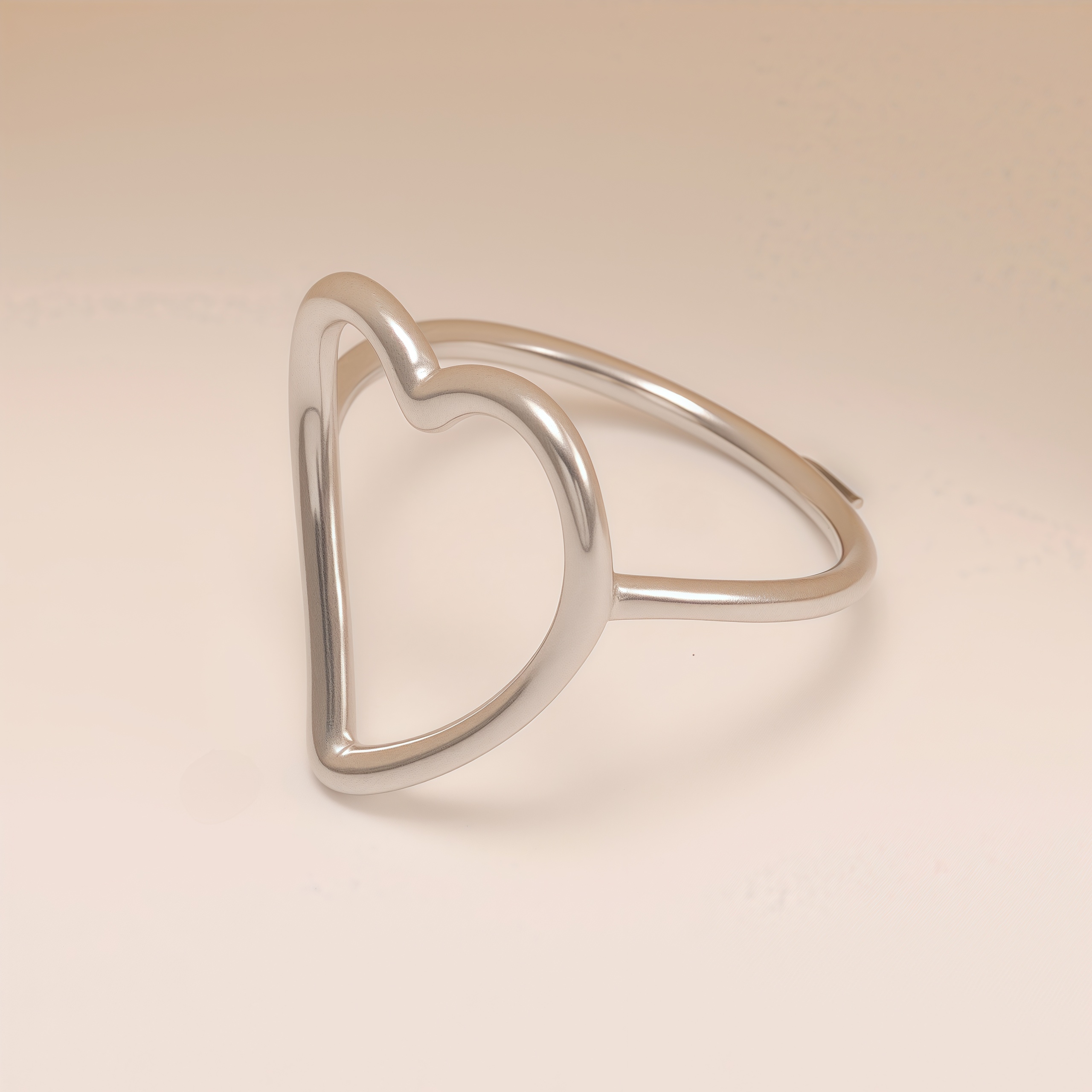 Minimalist Hollow Heart Ring, Daily Versatile Women's Ring | N00233-JinBaoJewerly
