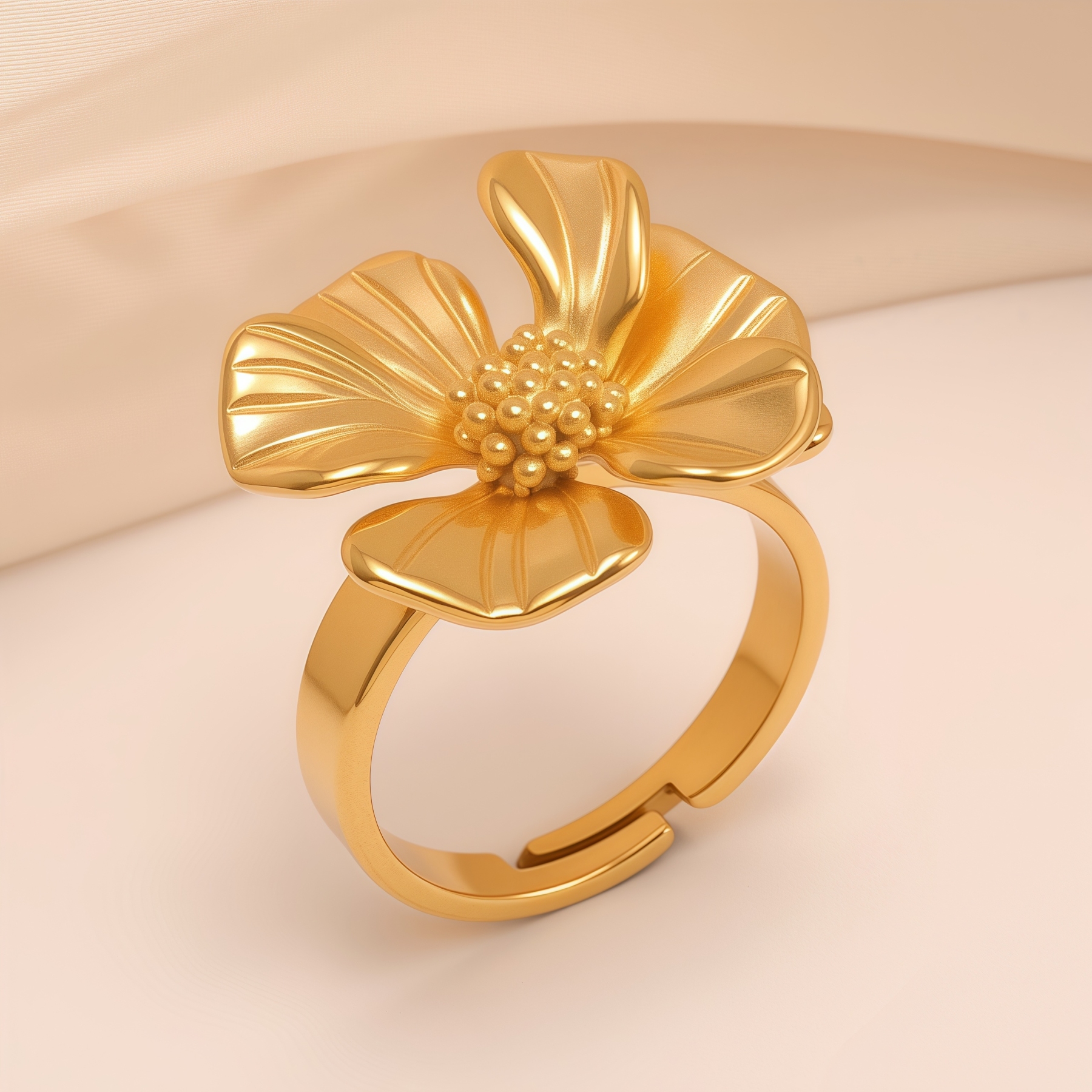Vintage Court - Style Flower Ring, Metallic Fashion Women's Ring | G005757-JinBaoJewerly
