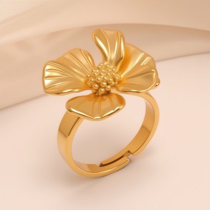 Vintage Court - Style Flower Ring, Metallic Fashion Women's Ring | G005757-JinBaoJewerly