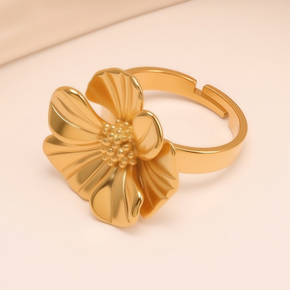Vintage Court - Style Flower Ring, Metallic Fashion Women's Ring | G005757-JinBaoJewerly