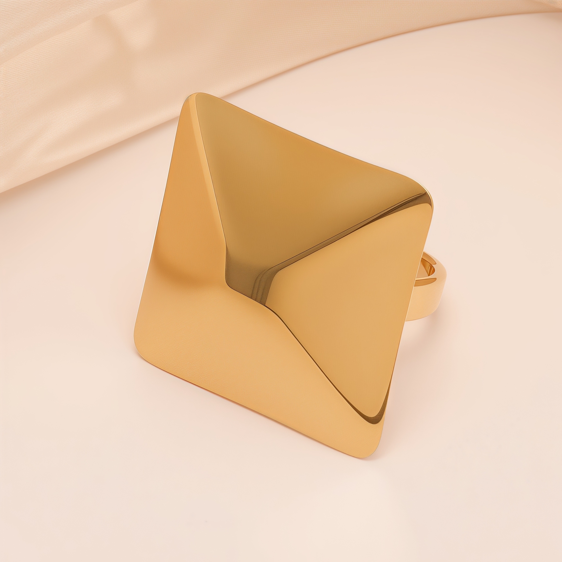 Contemporary Style Angular Square Stainless Steel Women's Ring丨G005377-JinBaoJewerly