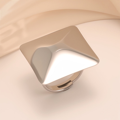 Contemporary Style Angular Square Stainless Steel Women's Ring丨G005377-JinBaoJewerly