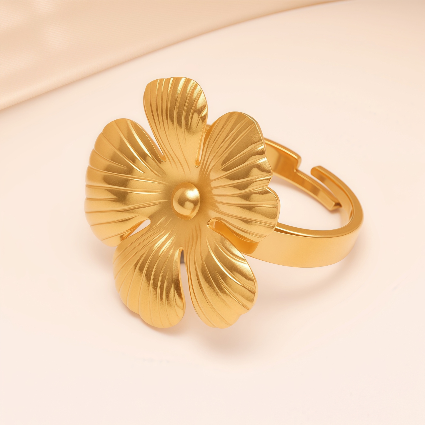 Elegant Style Large - petal Flower Stainless Steel Women's Ring丨G004988-JinBaoJewerly
