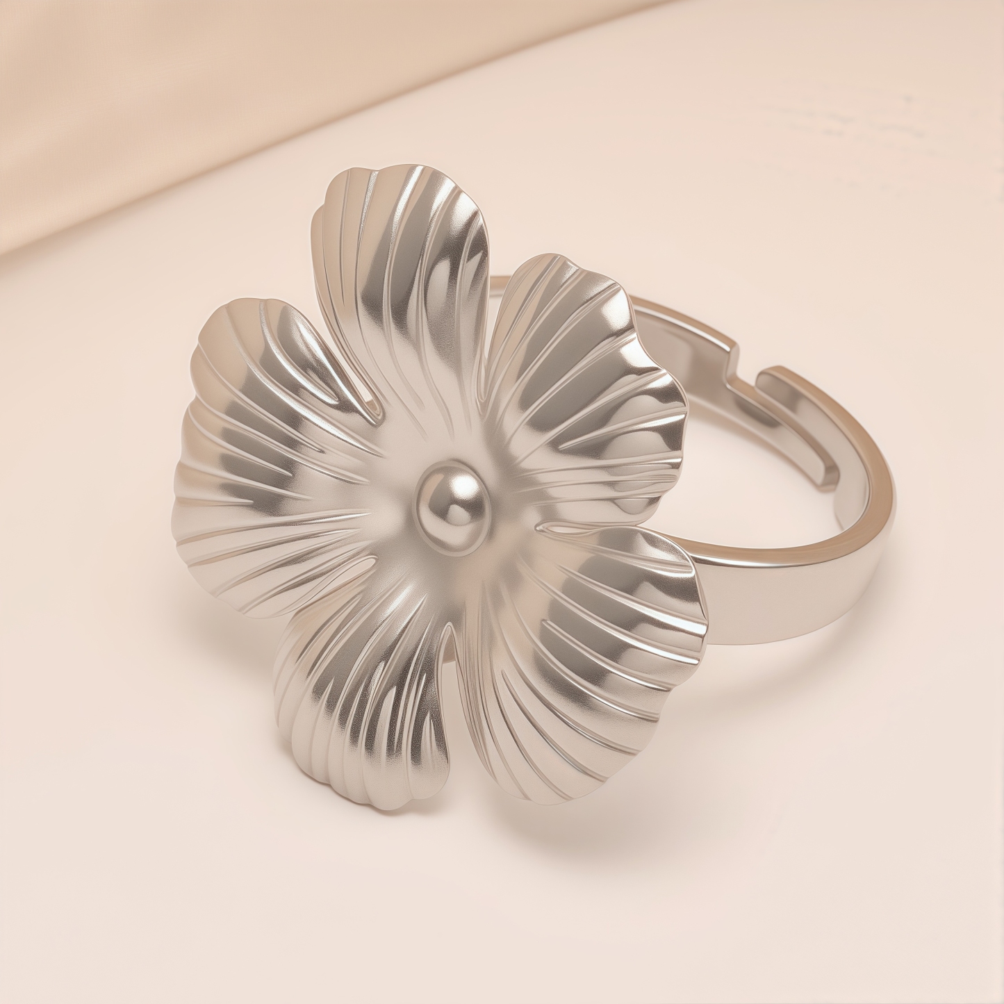 Elegant Style Large - petal Flower Stainless Steel Women's Ring丨G004988-JinBaoJewerly