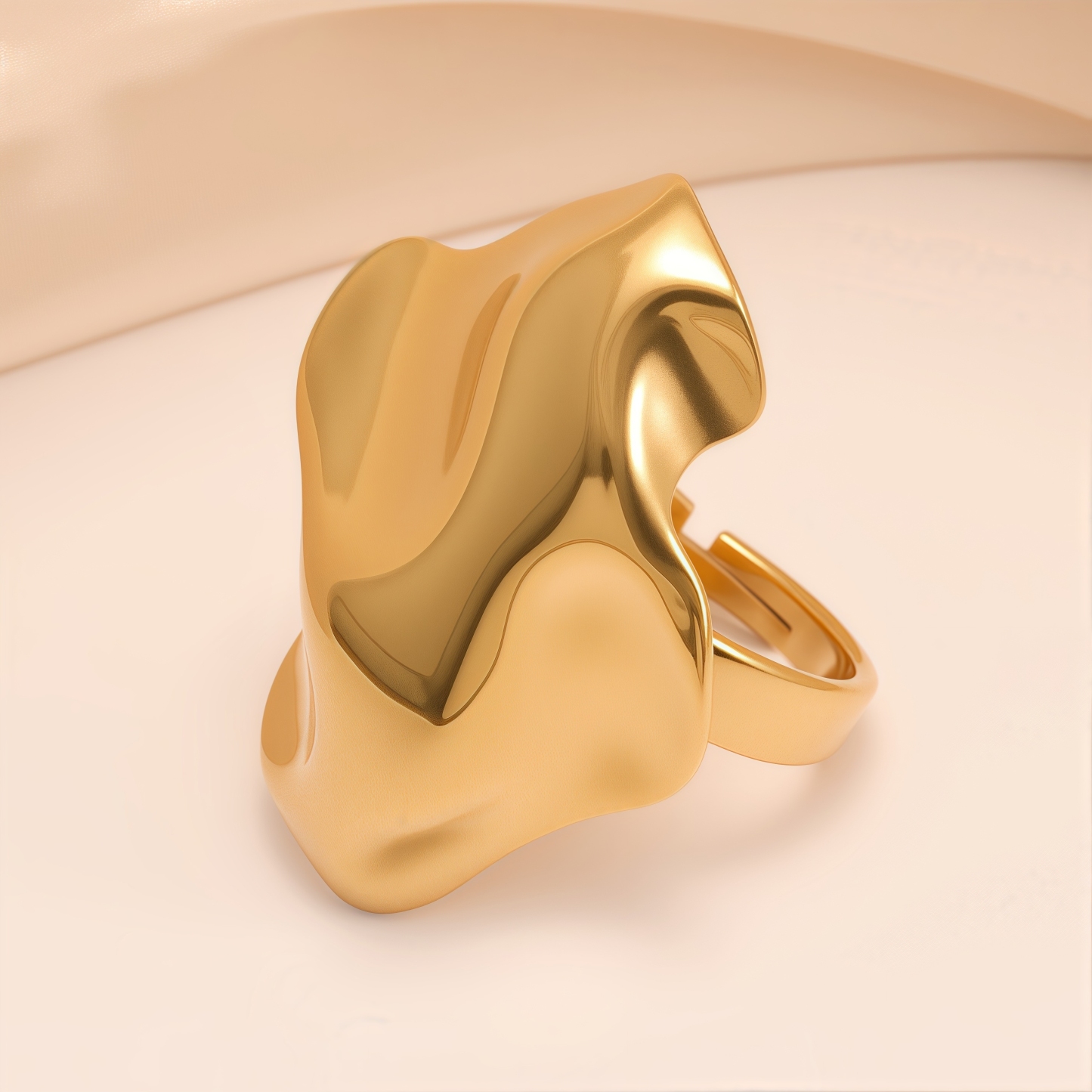 Artistic Style Wavy Stainless Steel Women's Ring丨G005540-JinBaoJewerly