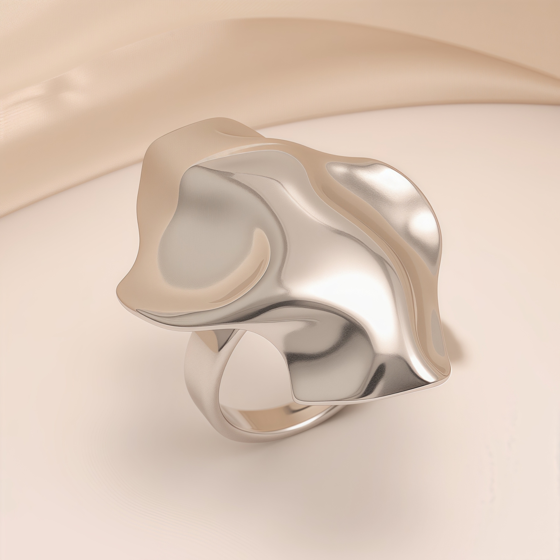 Artistic Style Wavy Stainless Steel Women's Ring丨G005540-JinBaoJewerly