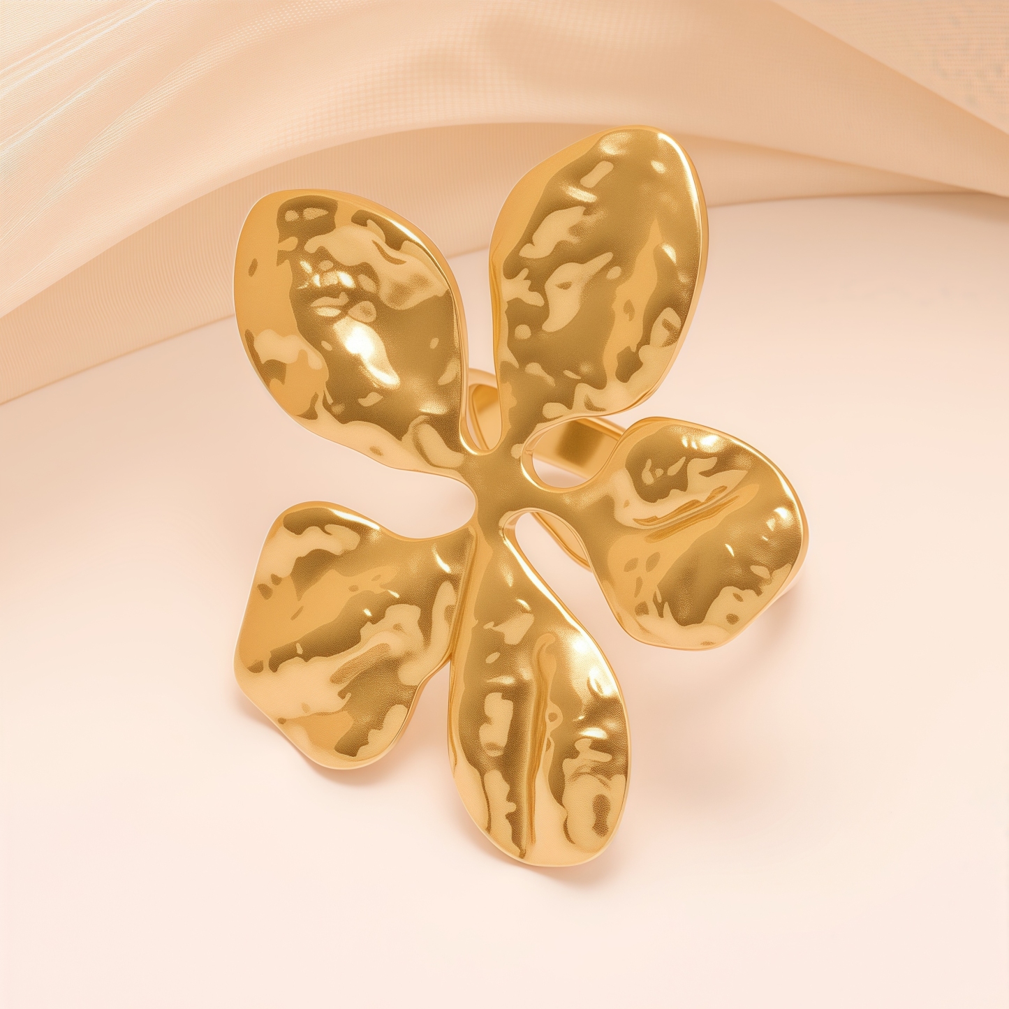 Minimalist Style Five - petal Flower Stainless Steel Women's Ring丨G005171-JinBaoJewerly