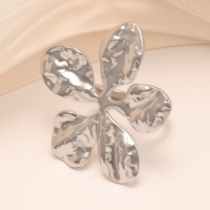 Minimalist Style Five - petal Flower Stainless Steel Women's Ring丨G005171-JinBaoJewerly