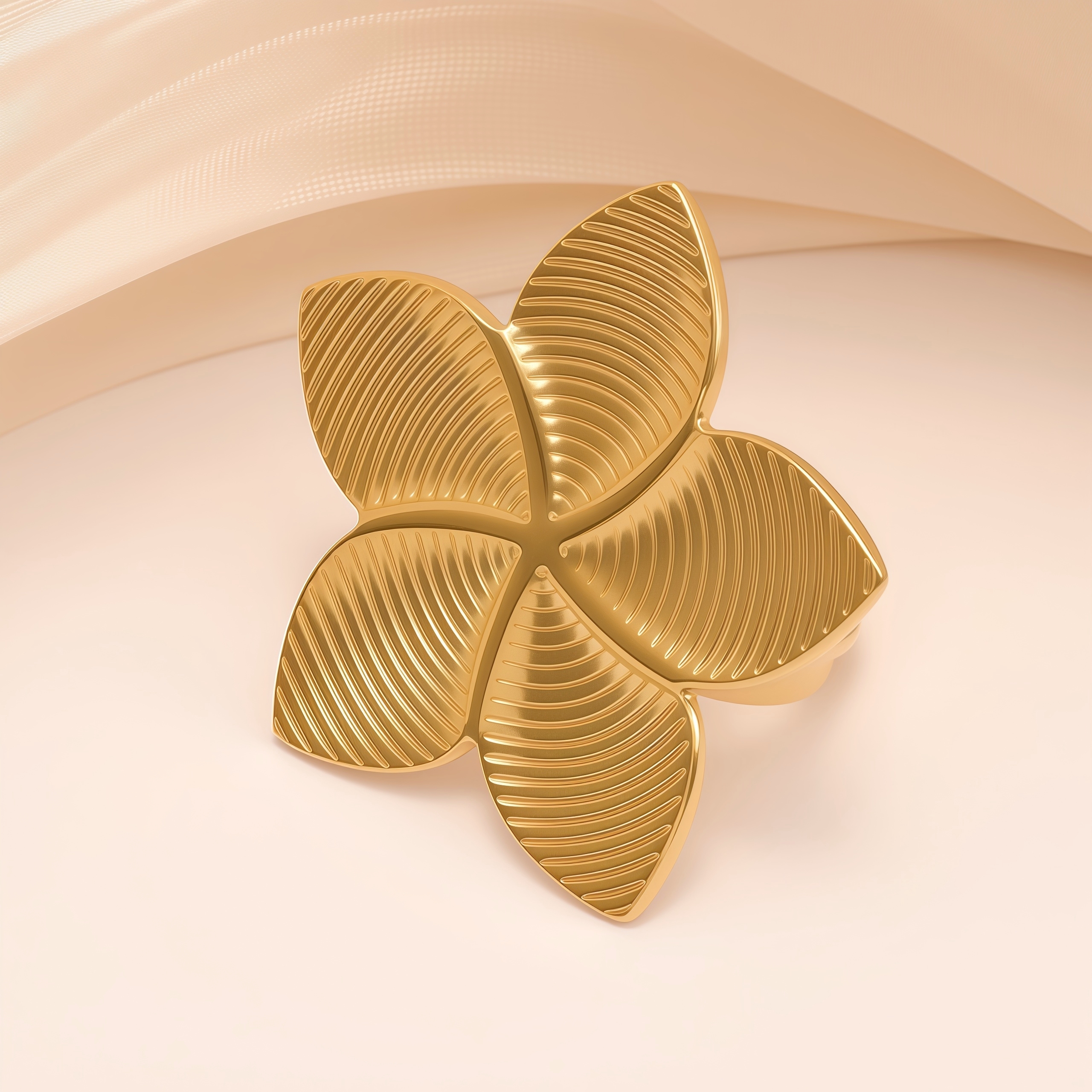 Tropical Textured Flower Stainless Steel Women's Ring丨G005242-JinBaoJewerly