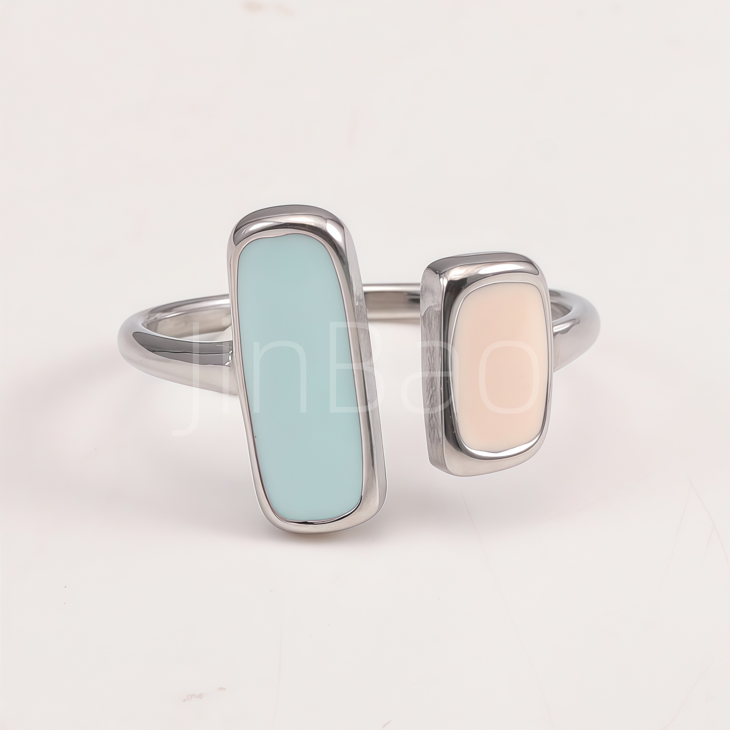  Mint Cream Enamel Open Adjustable Women Ring | N002844