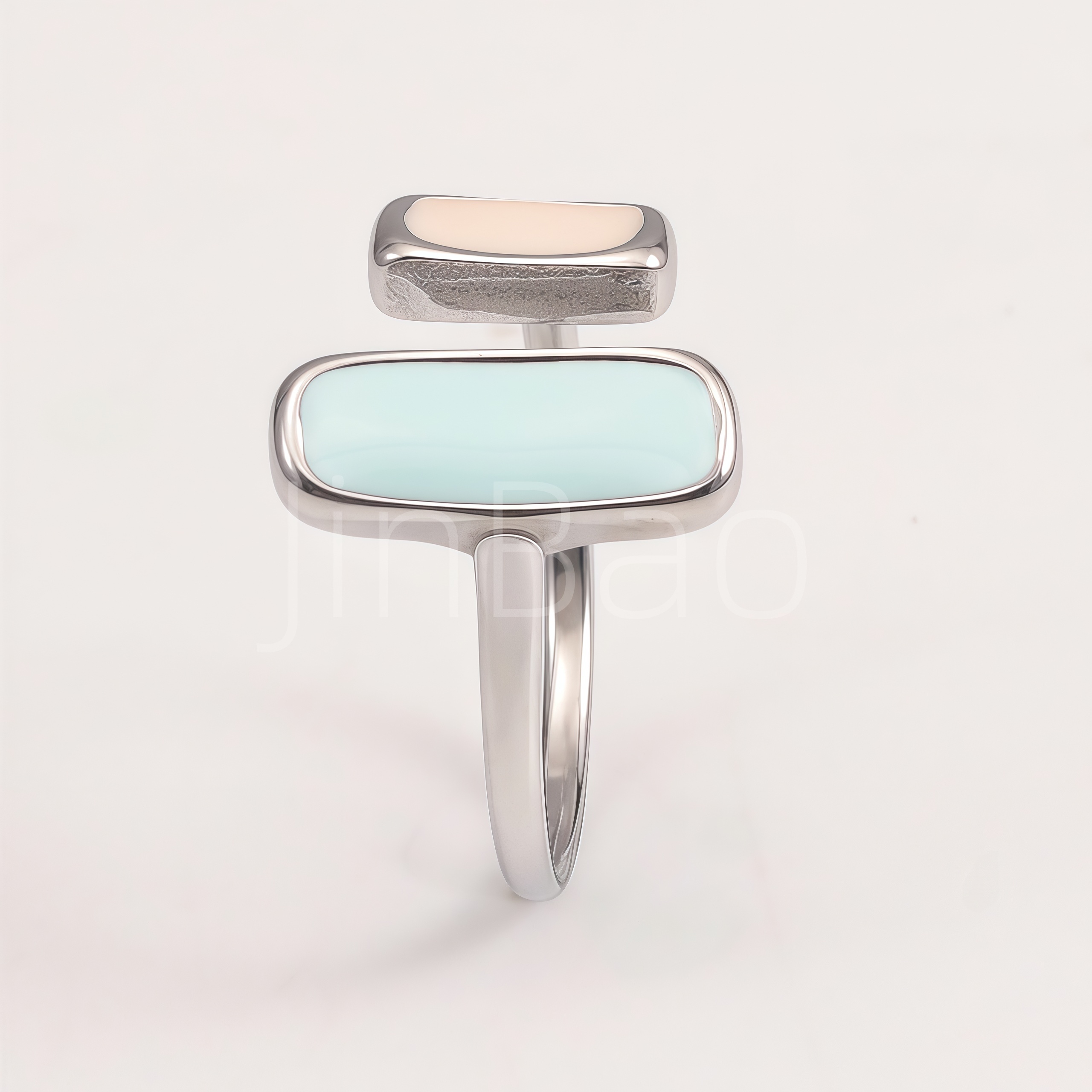  Mint Cream Enamel Open Adjustable Women Ring | N002844
