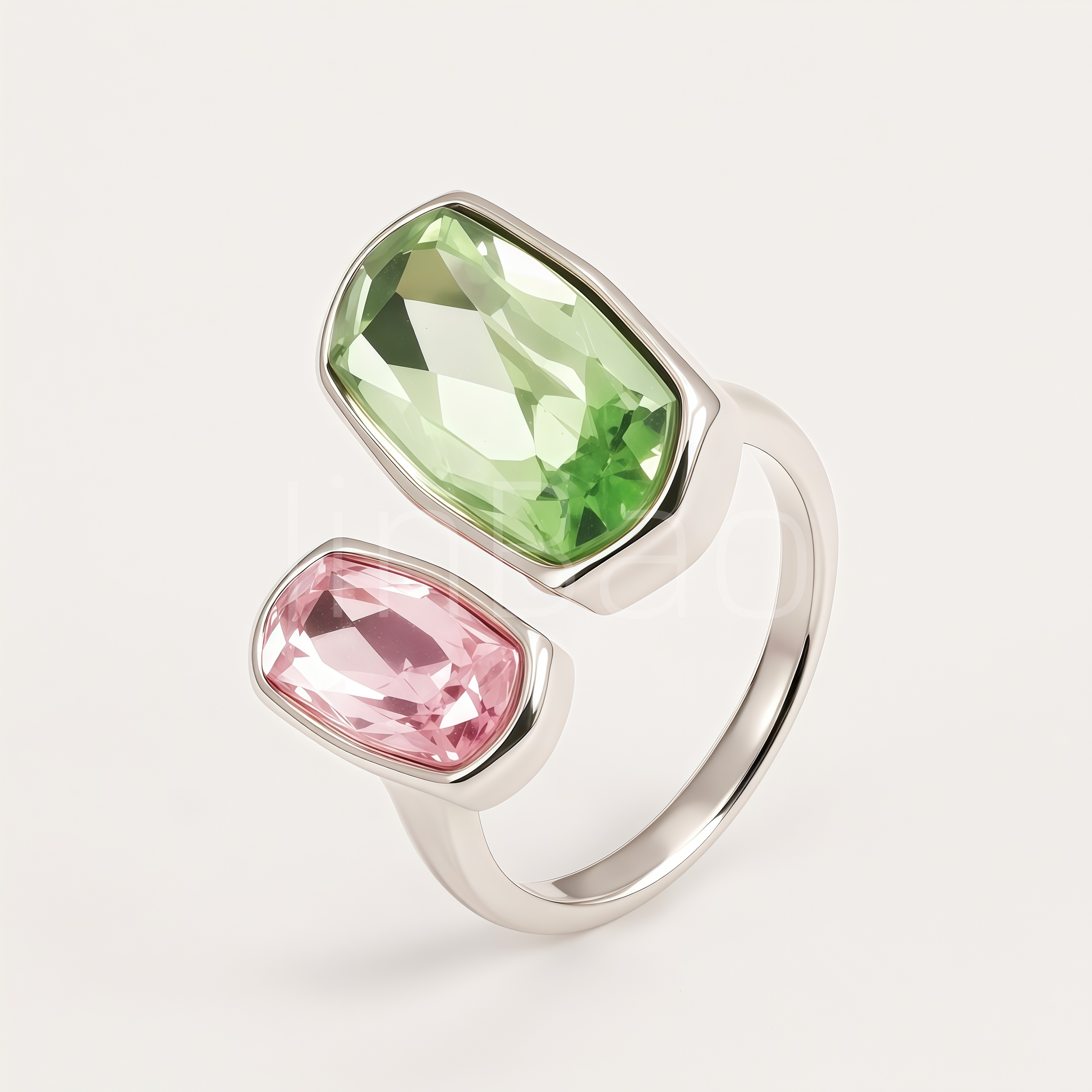 Minimalist Elongated Oval Gem Women Ring