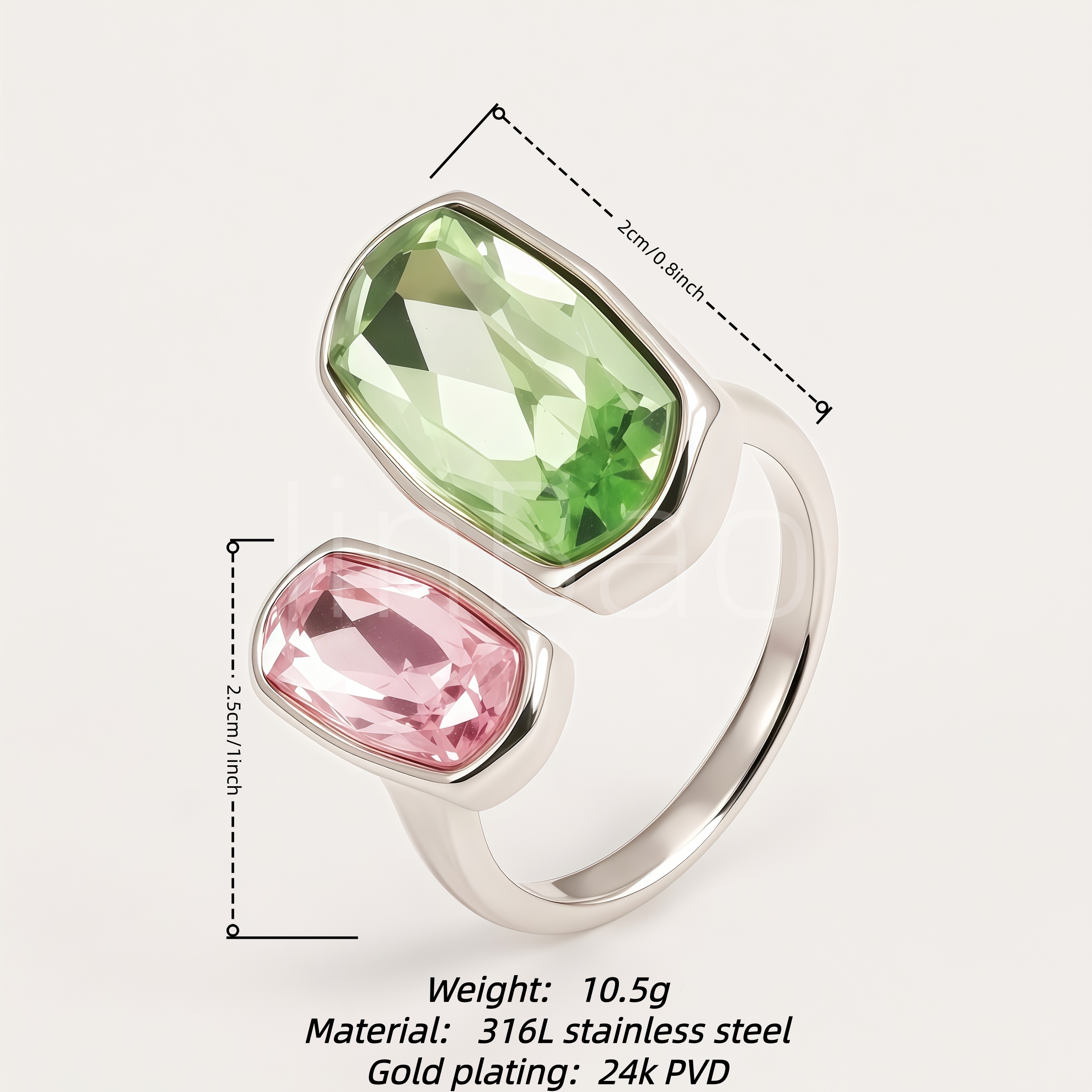 Minimalist Elongated Oval Gem Women Ring