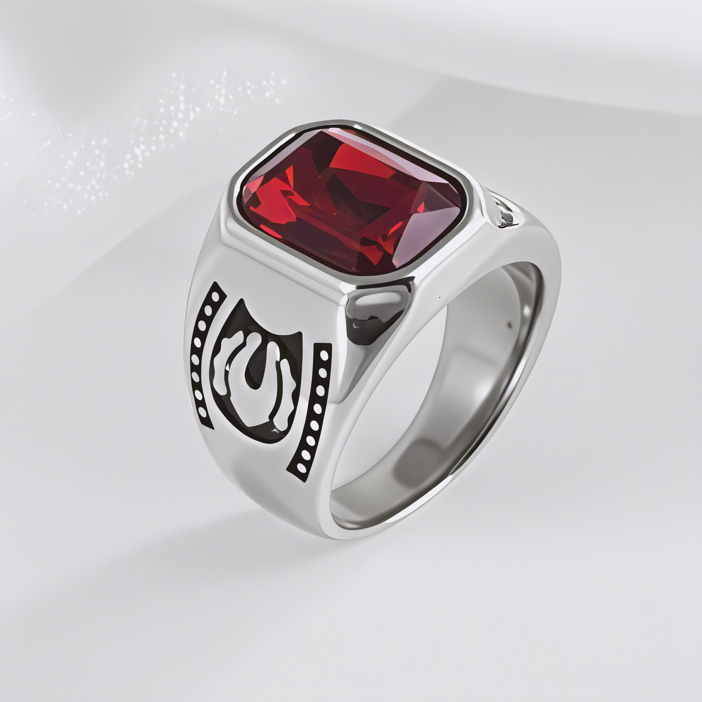 Vintage Multicolor Gemstone Ring Men's Stainless Steel Design | BL214-JinBaoJewerly