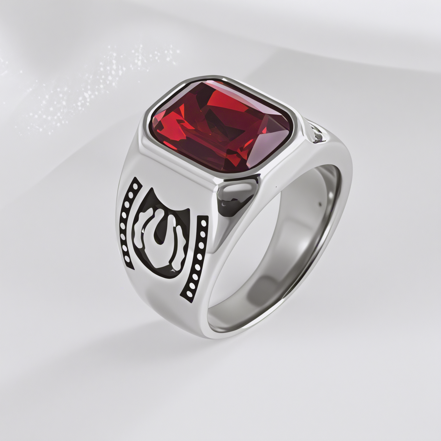 Vintage Multicolor Gemstone Ring Men's Stainless Steel Design | BL214-JinBaoJewerly