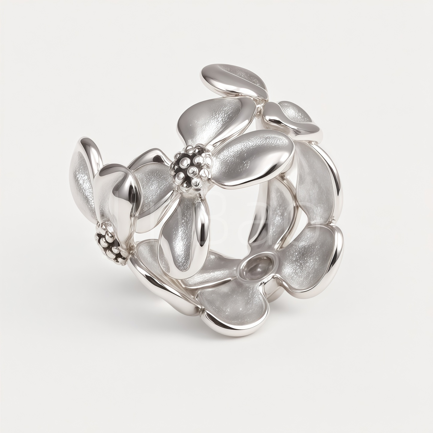Mint Cream Enamel Open Adjustable Women Ring | N002844