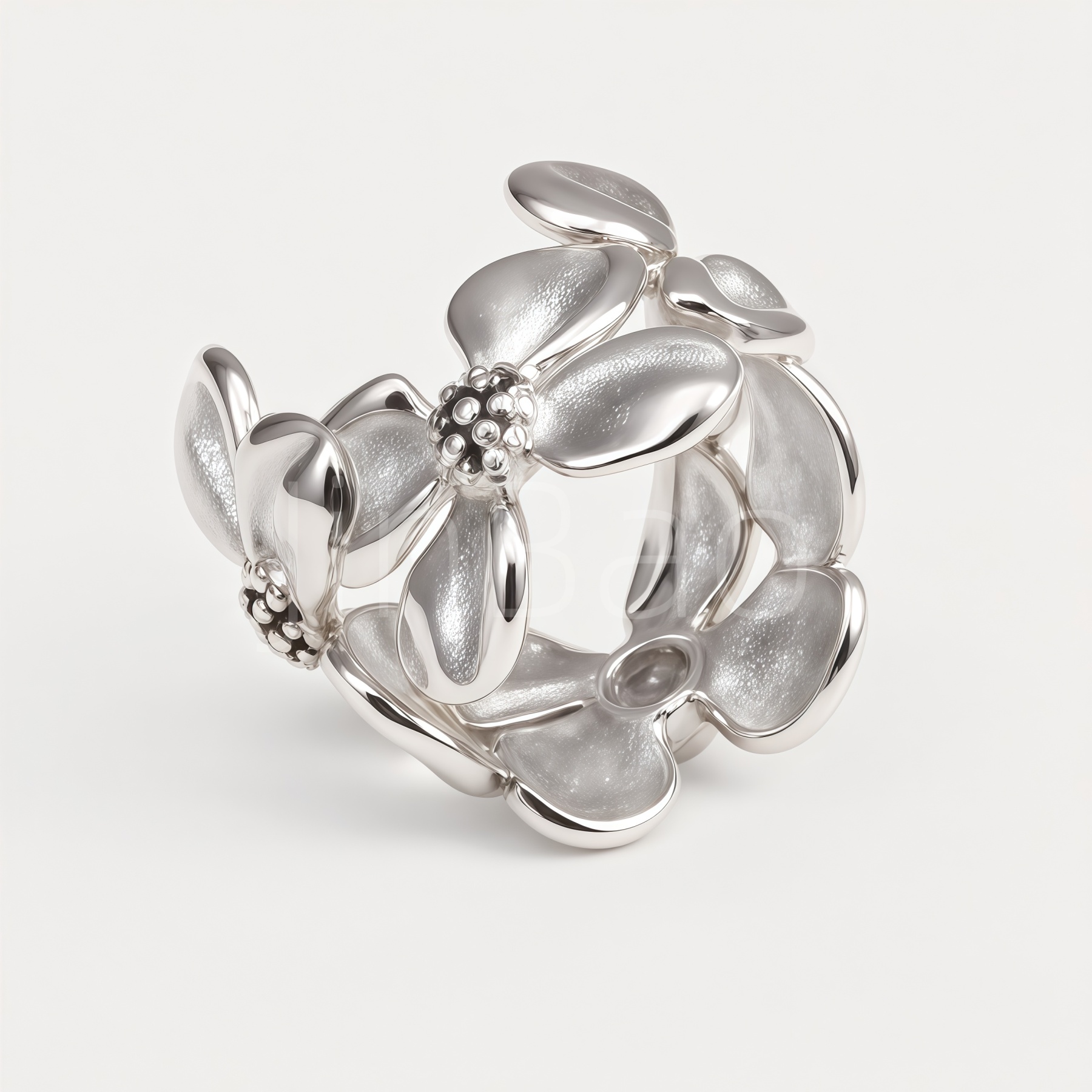 Mint Cream Enamel Open Adjustable Women Ring | N002844
