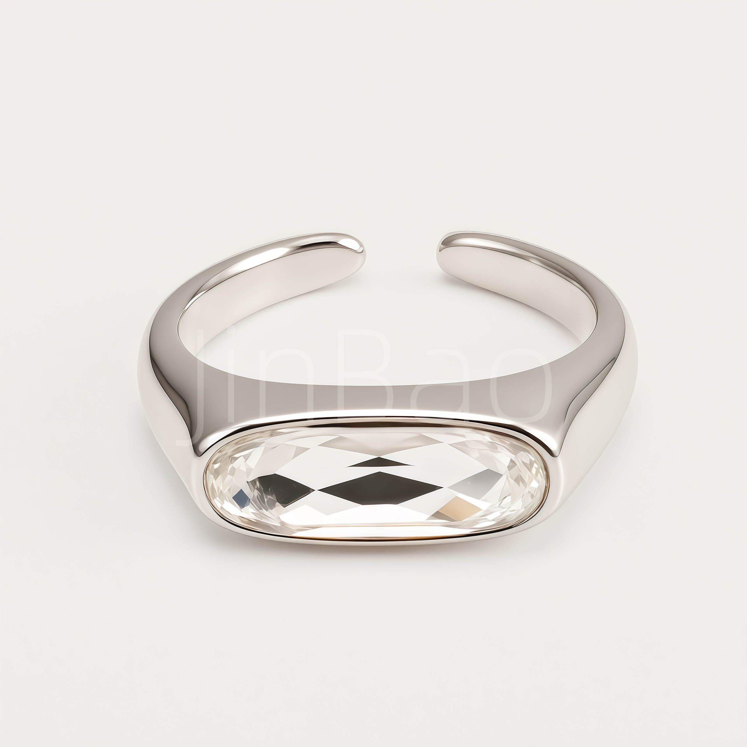 Sleek Minimalist Long Oval Women Ring | E00562G