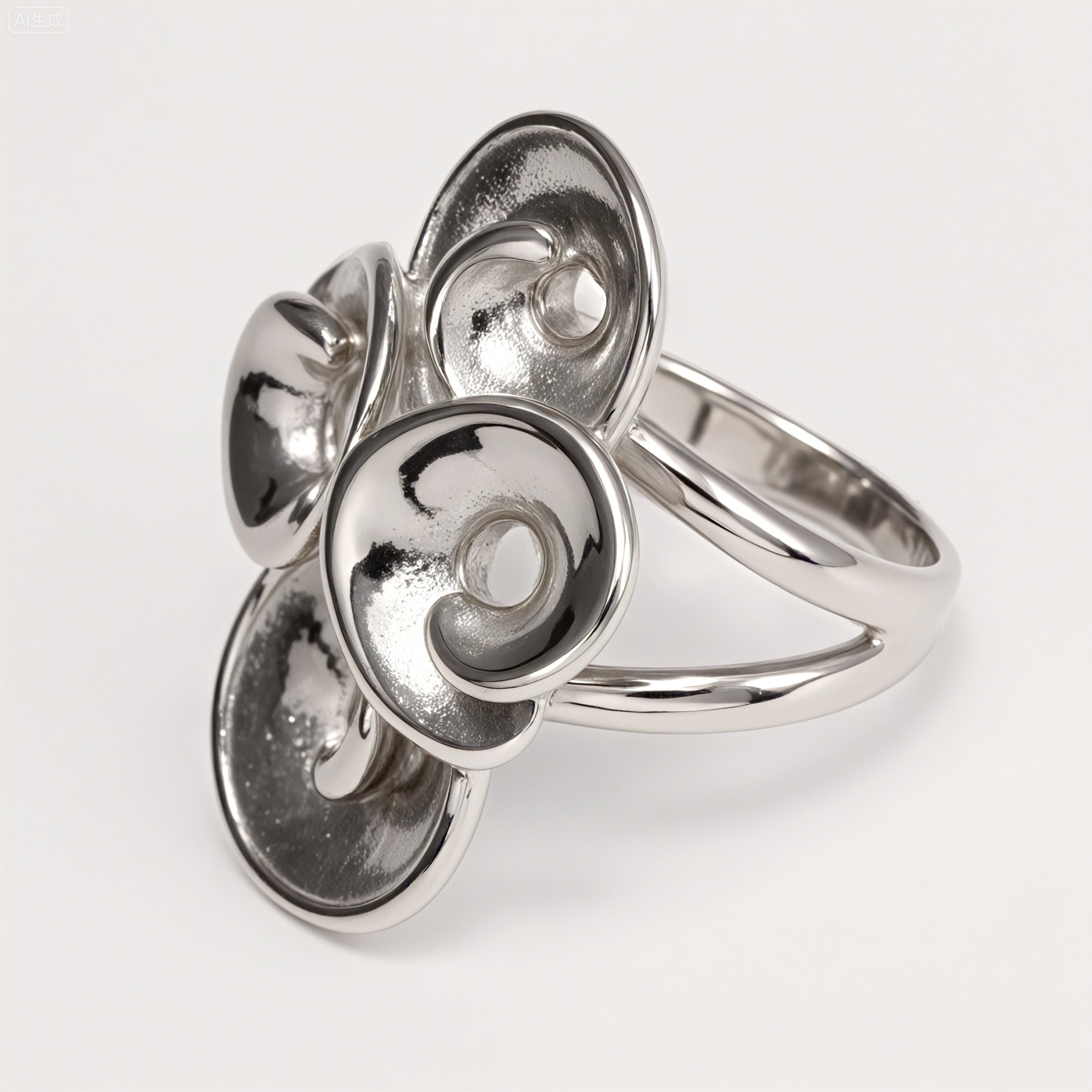 Metal Artistic Flower Ring - Trendy and Elegant Unisex Accessory | G004482-JinBaoJewerly