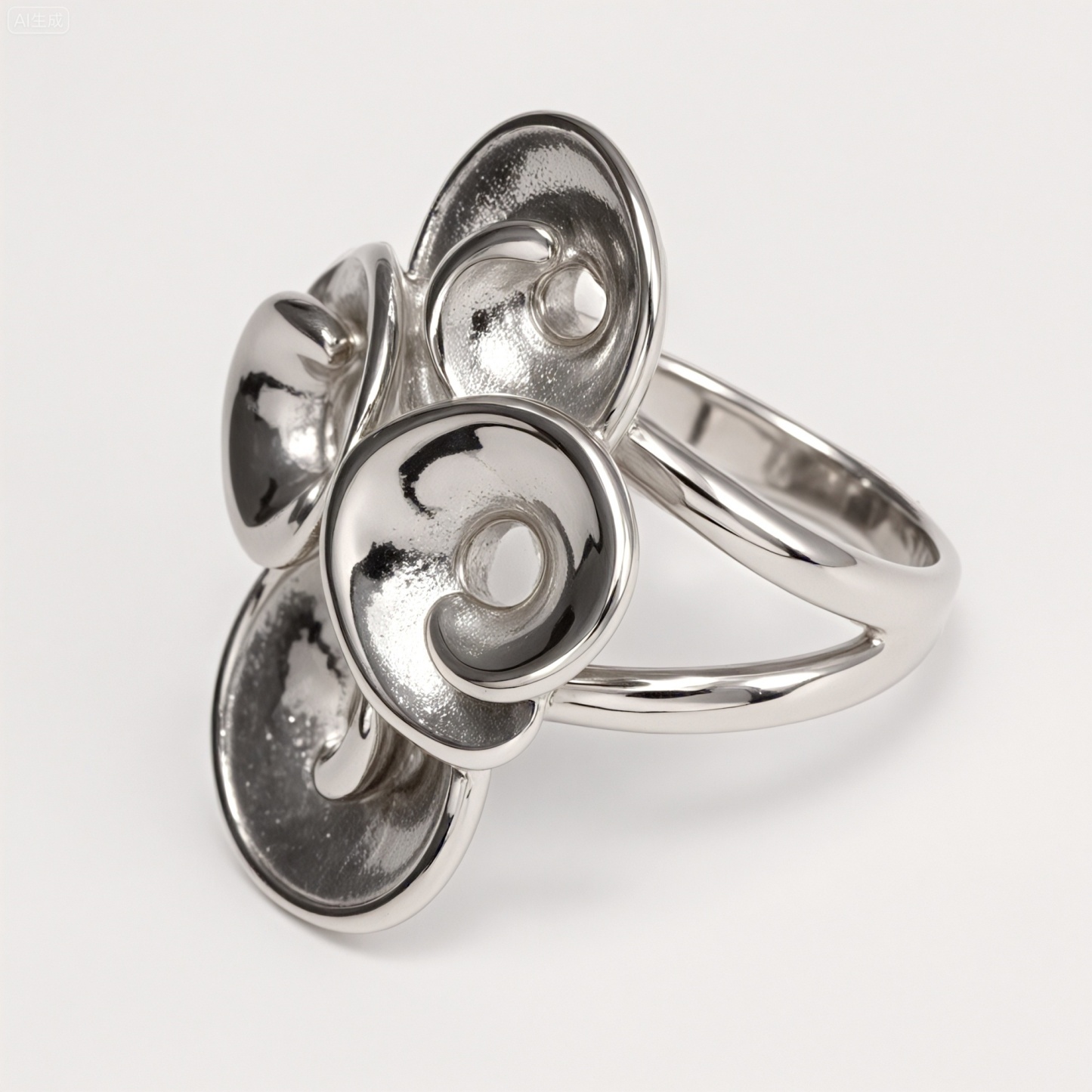 Metal Artistic Flower Ring - Trendy and Elegant Unisex Accessory | G004482-JinBaoJewerly